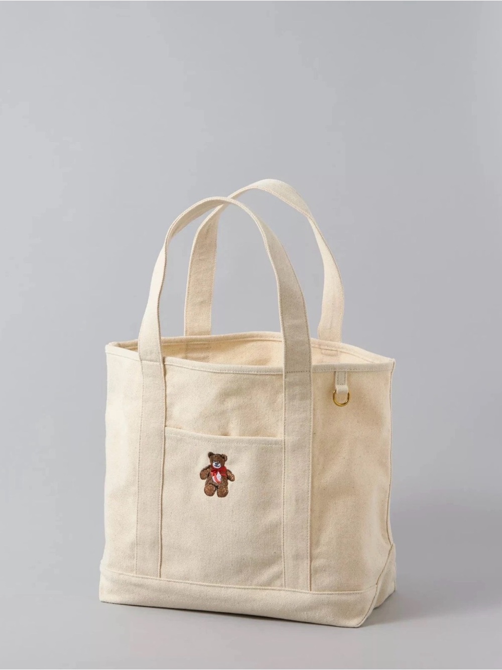 NWOT American Eagle Cotton Canvas Teddy Bear Tote Bag